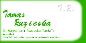 tamas ruzicska business card